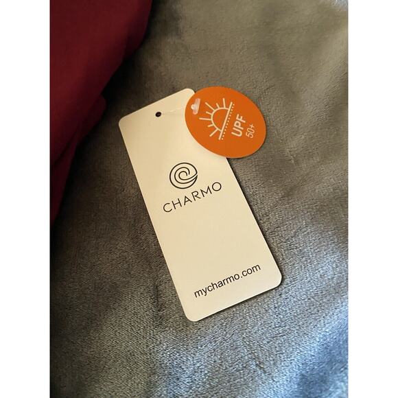 My Charmo Womens One Piece Bathing Suit Large NWT Burgundy Cut Out UPF 50+ - Picture 3 of 4